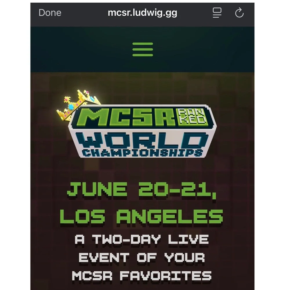 MrBudgie‎ MCSR World Championships Trading Card Minecraft Speedrun Ludwig LA